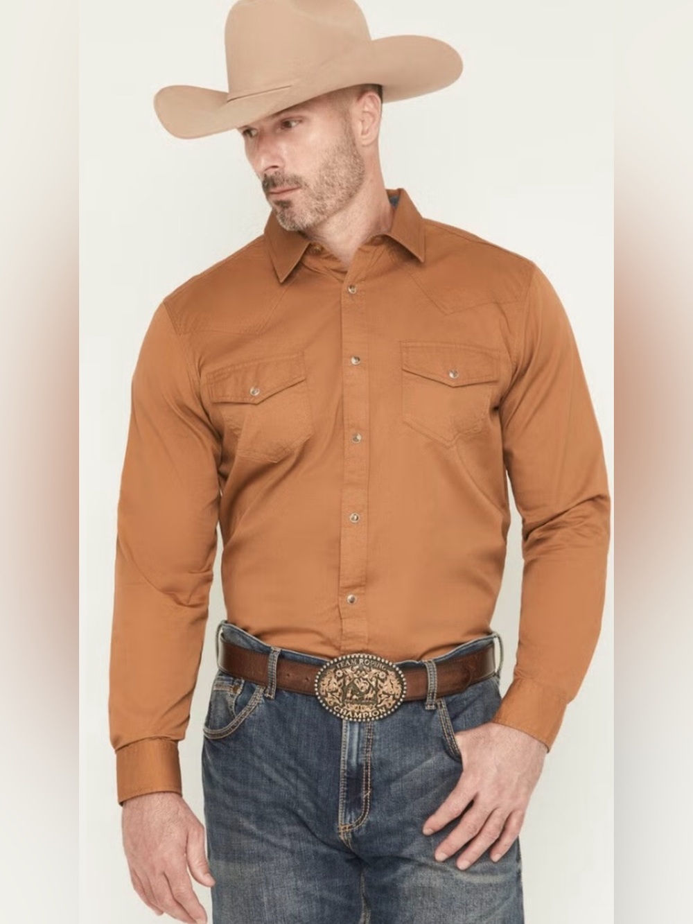 Men's Casual Western Button-Down Shirt